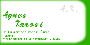agnes karosi business card