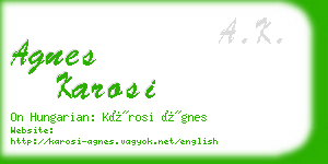 agnes karosi business card